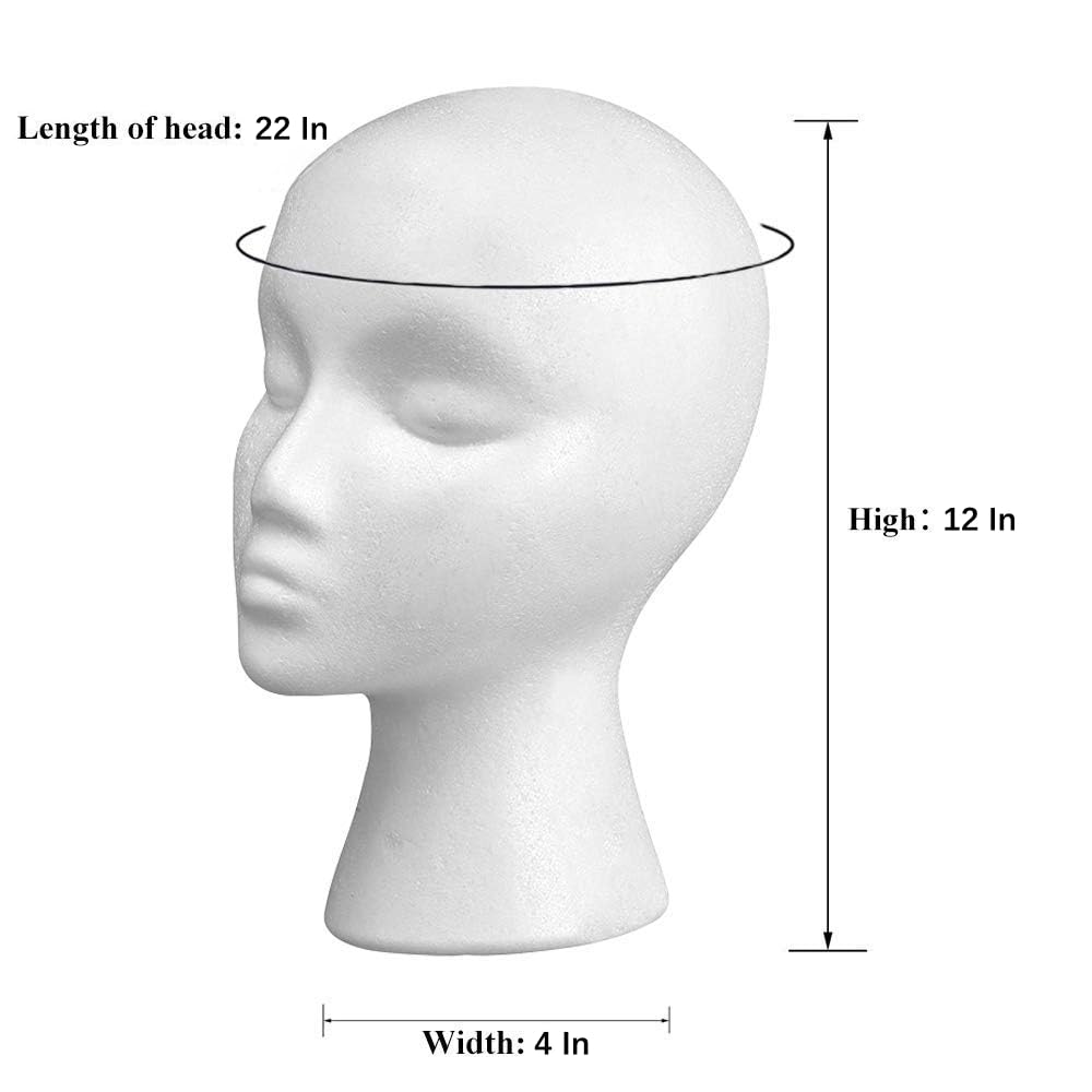 Smilco foam wig head on display model offers realistic wig presentation.