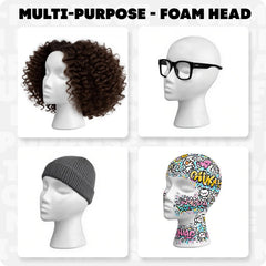 Smilco wig head display aids travel and storage in compact cases.