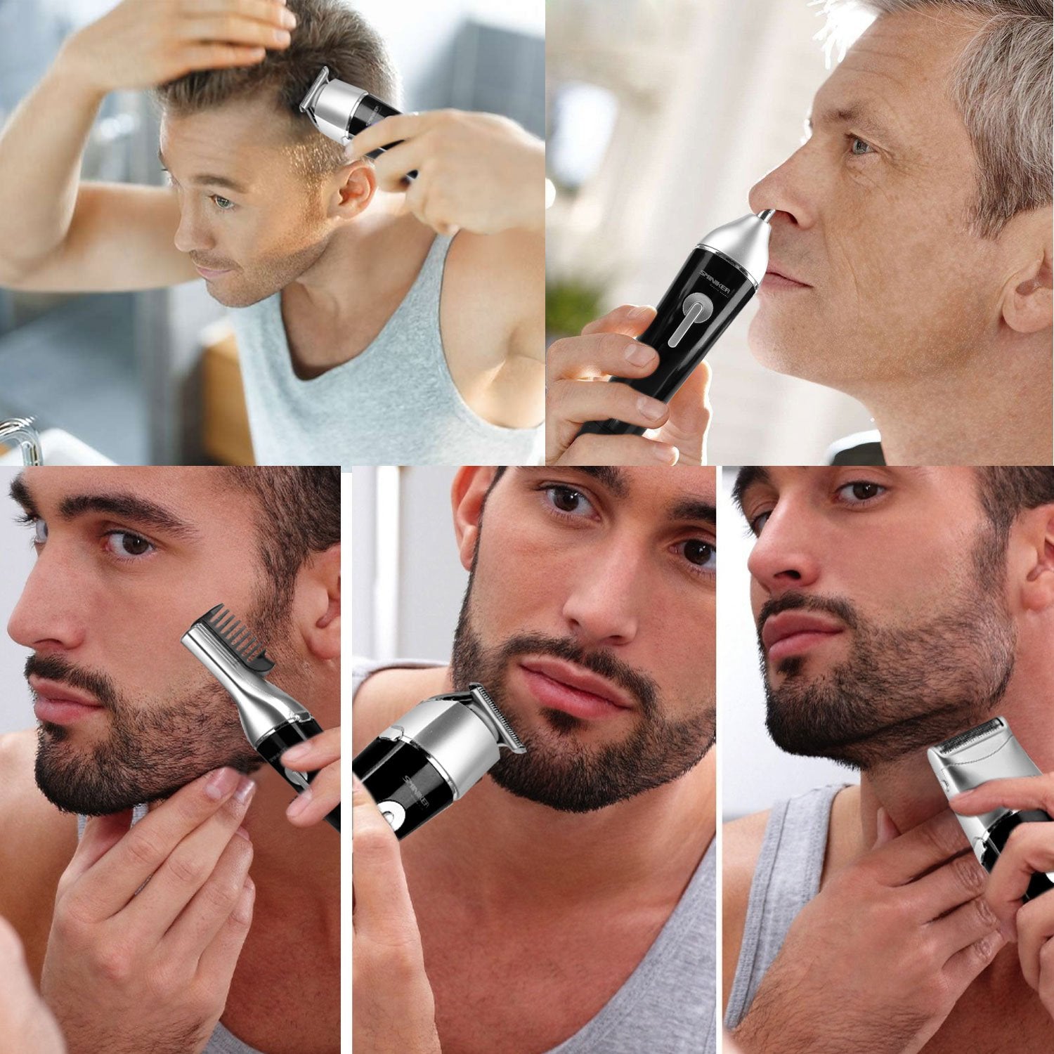 Sminiker Professional hair trimmer with titanium blade for sharp lines and quick detailing.