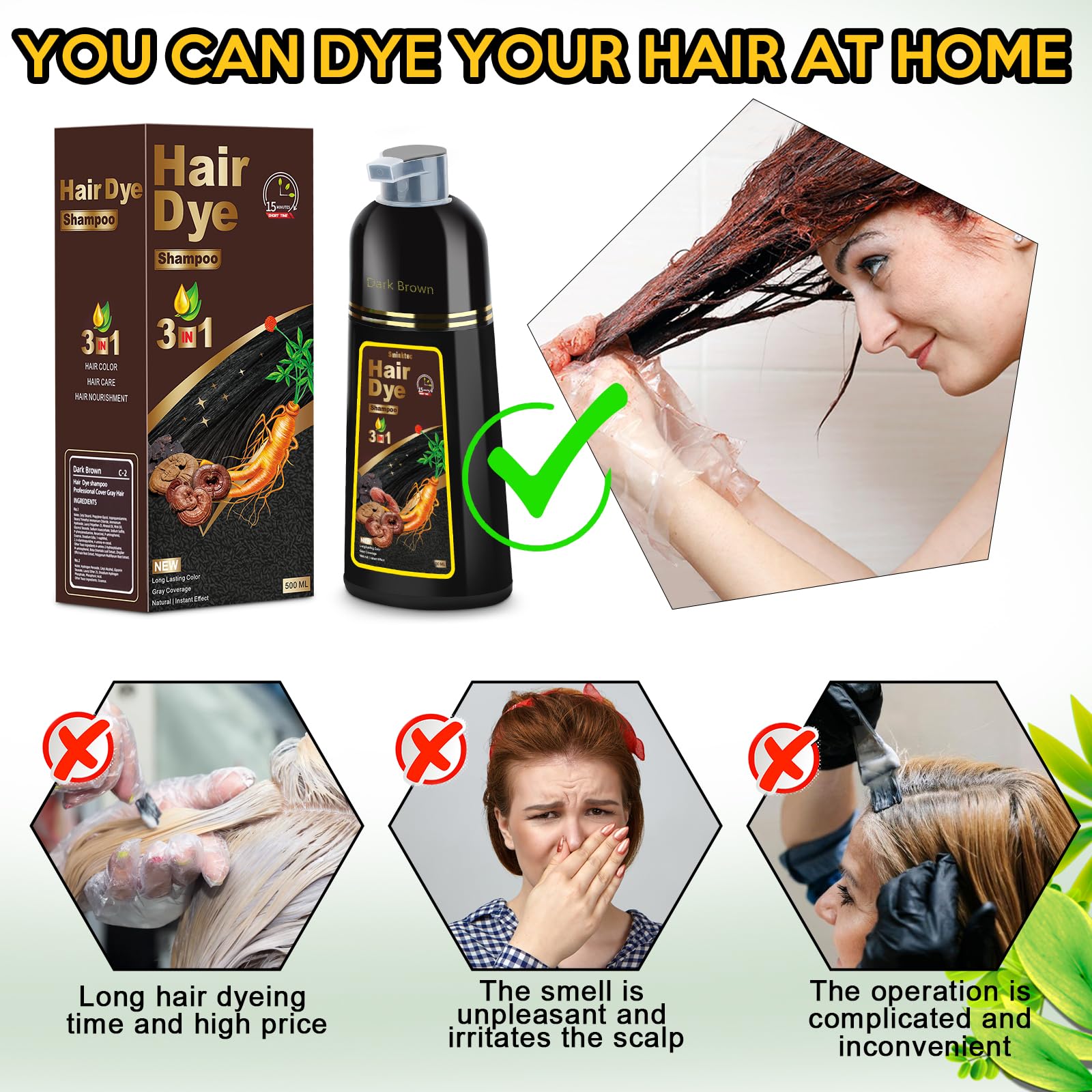 Sminktec 3in1 hair shine after use highlights healthy-looking color.