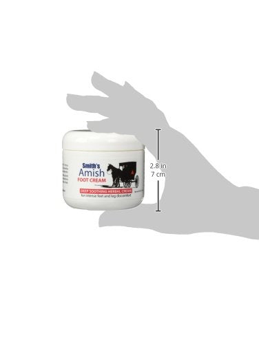 Smith's Amish Foot Cream massage application demonstrates soothing glide for tired legs