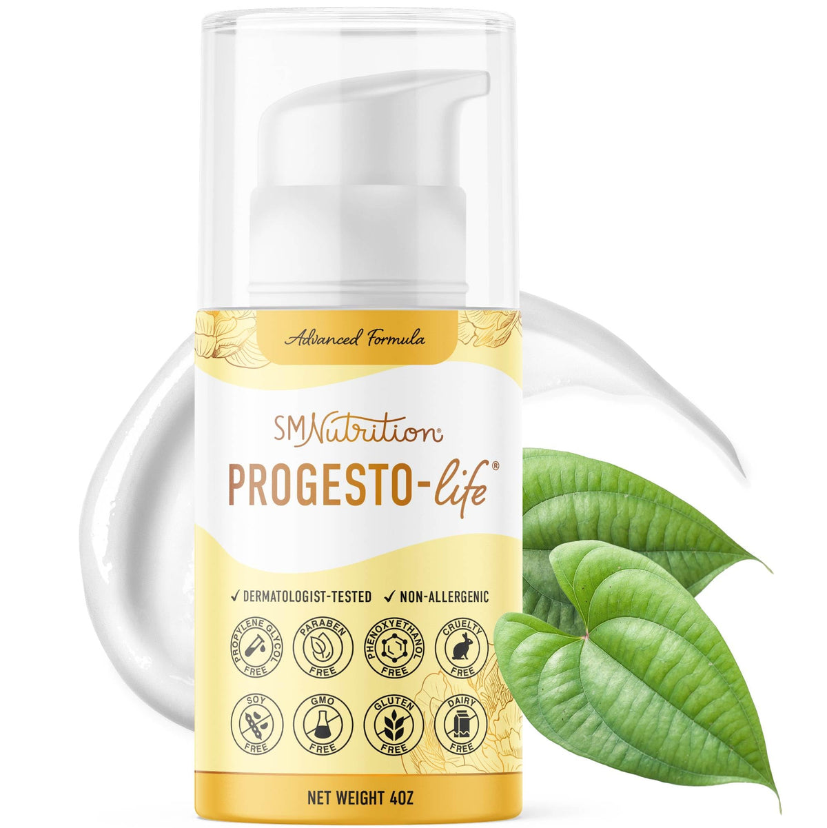SMNutrition Advanced Progesto-Life bottle with pump for daily nourishing moisture
