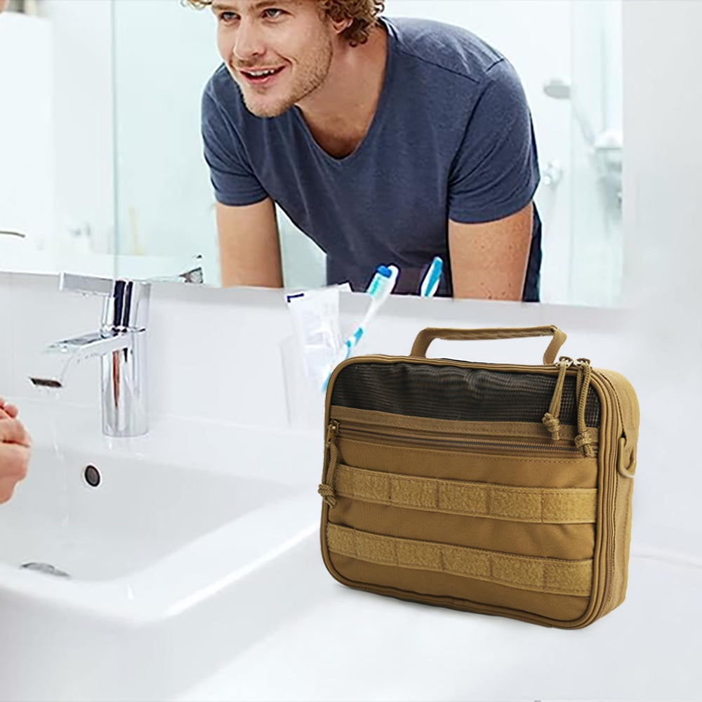 SMONT Tactical Bag wide-opening design for quick access to toiletries