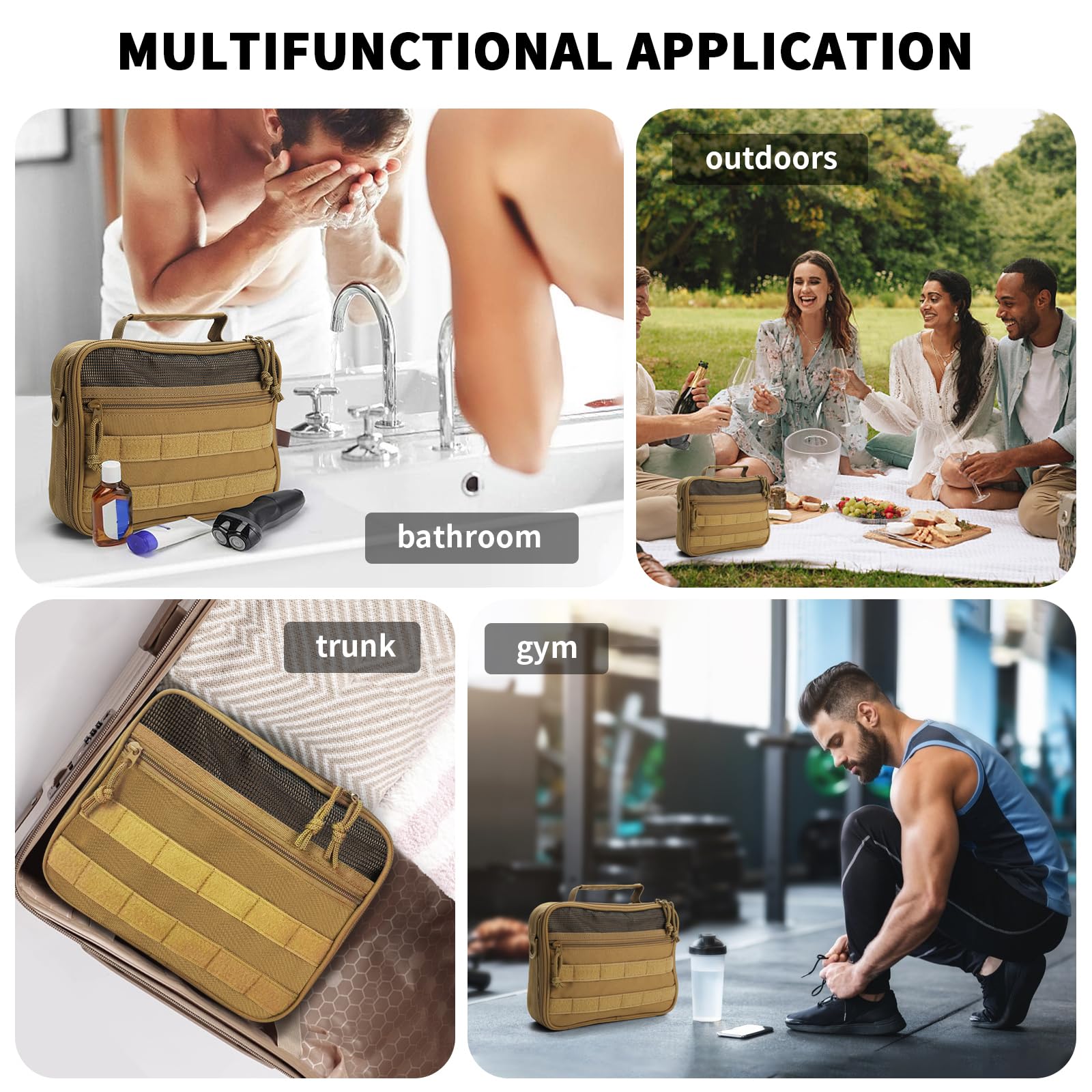 SMONT toiletry bag back pocket stores valuables for quick access during trips