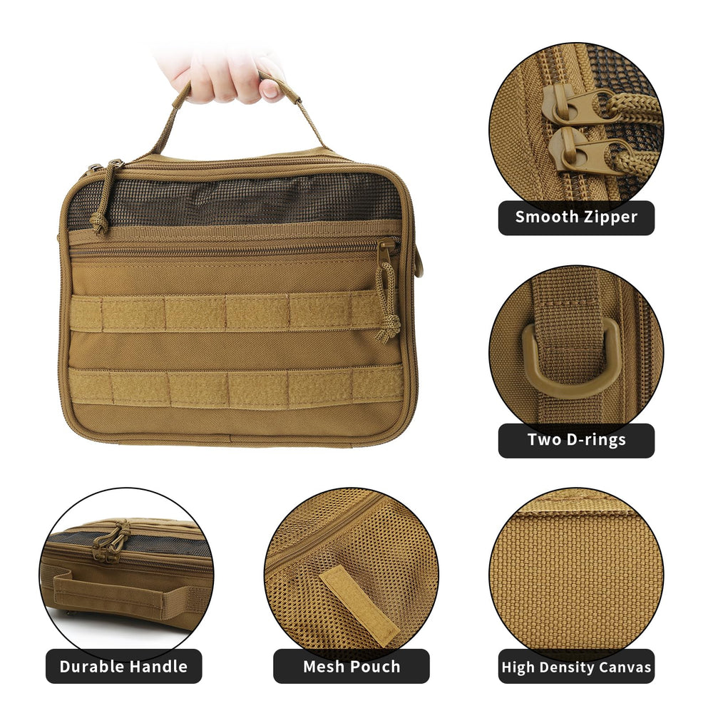 SMONT toiletry bag brown material and stitching highlight premium durability