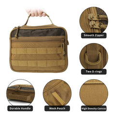 SMONT toiletry bag brown material and stitching highlight premium durability