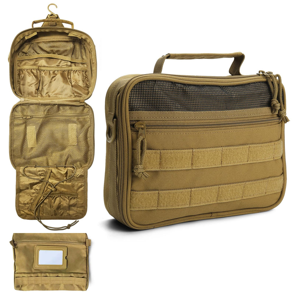 SMONT toiletry bag side view shows durable frame for organized packing on trips