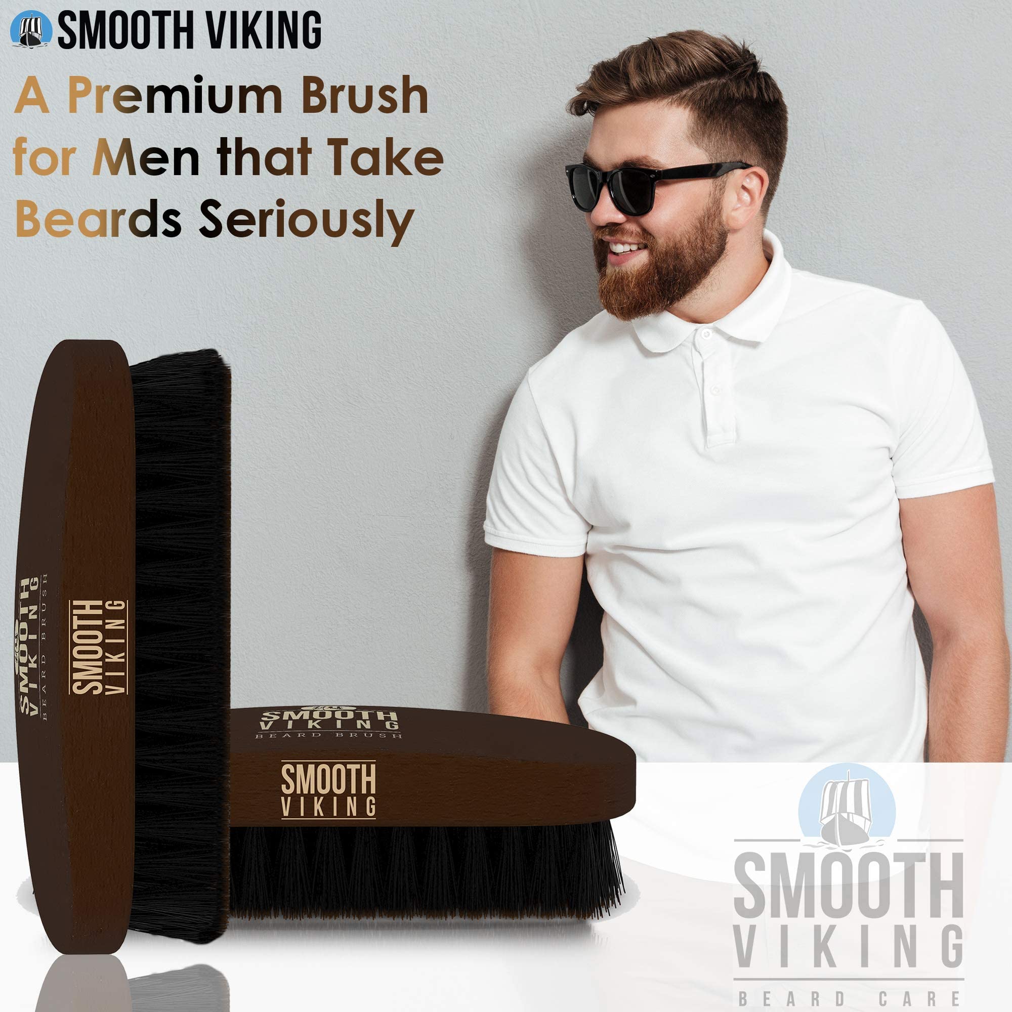 Smooth Viking Beard Brush in use delivering smoother texture and controlled shaping