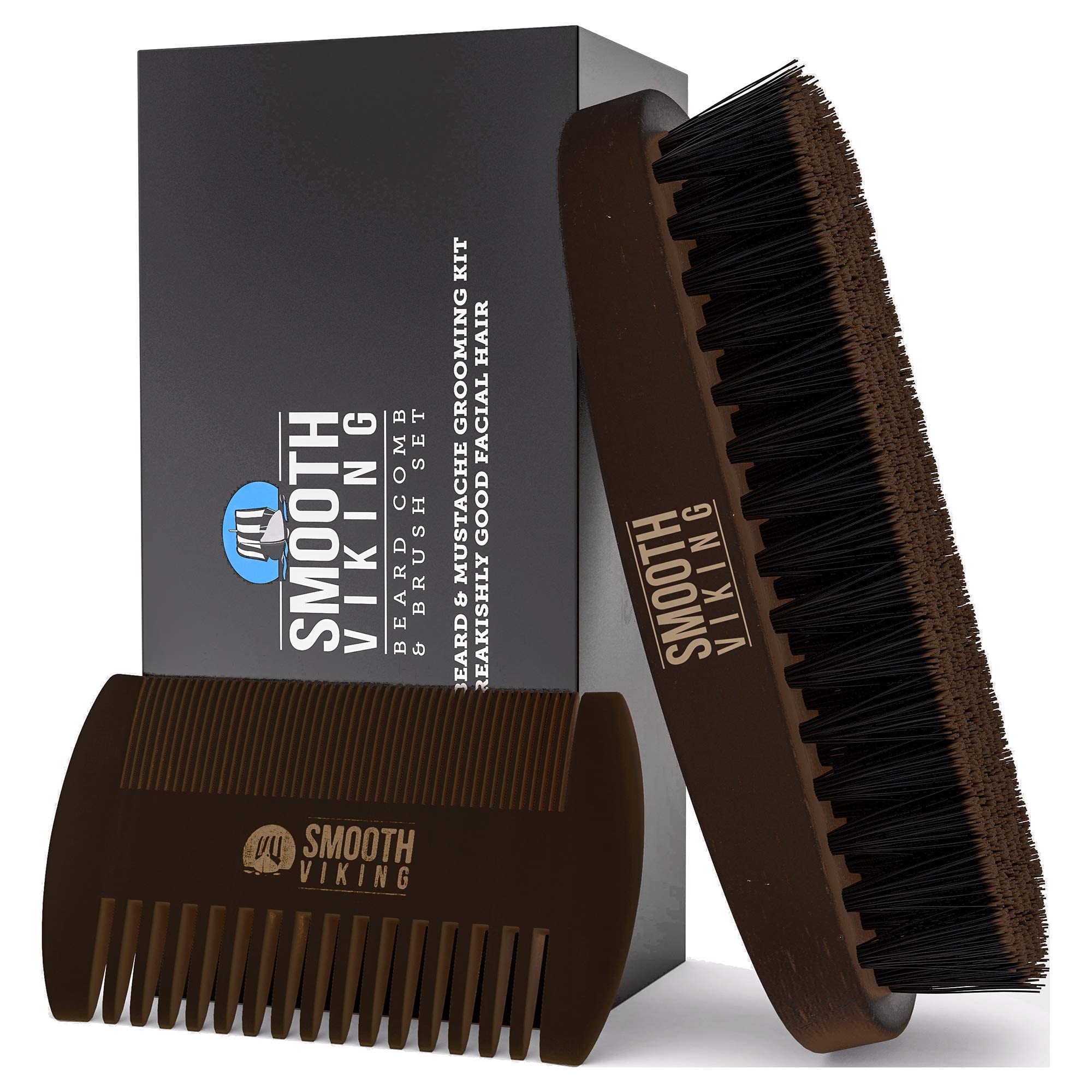 Smooth Viking Beard Brush with wooden handle for precise grooming and even oil distribution