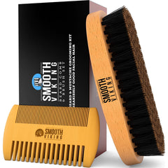 Smooth Viking Beard Brush highlights boar bristles for even oil distribution and smoother facial hair.