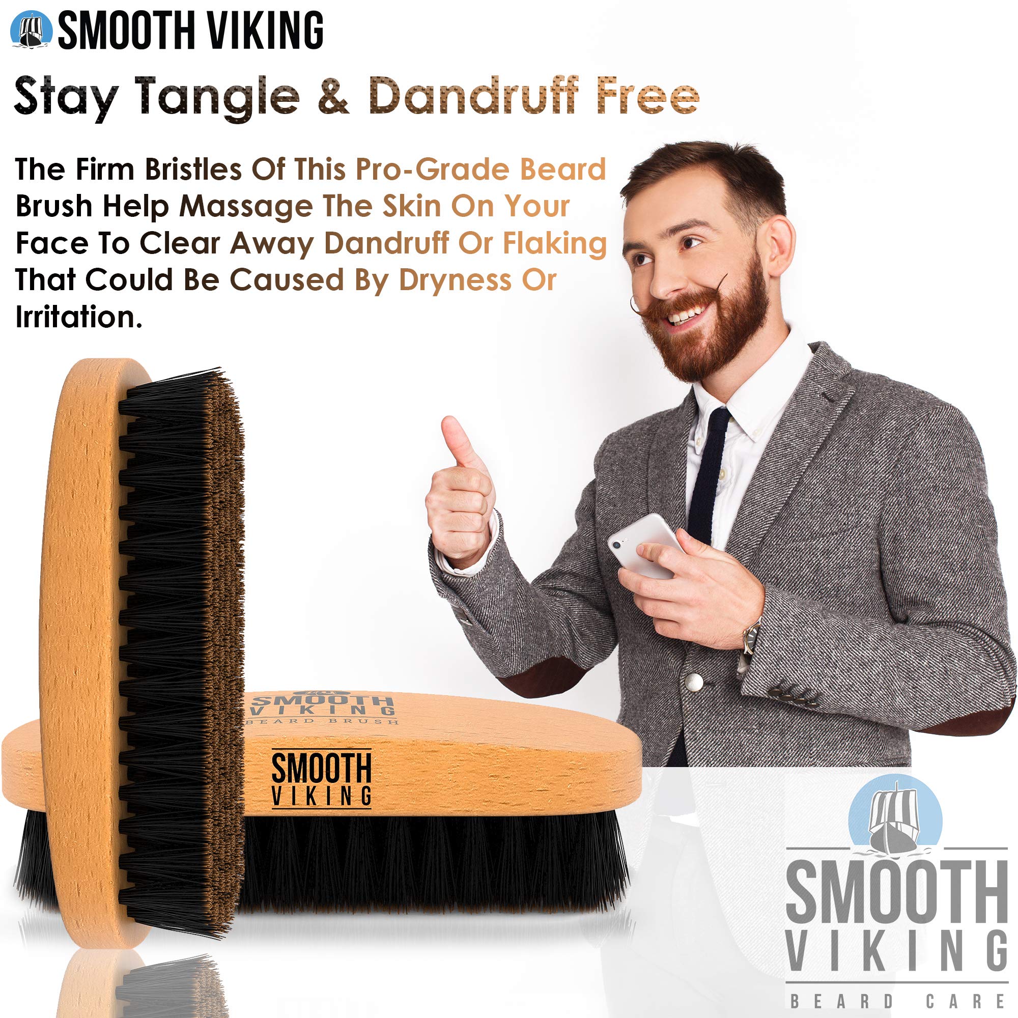 Smooth Viking Beard Care beard detangling action reduces tugging and knots