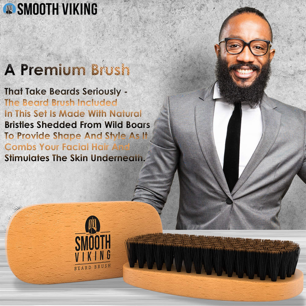 Smooth Viking Beard Care demonstration of even oil distribution for healthy shine