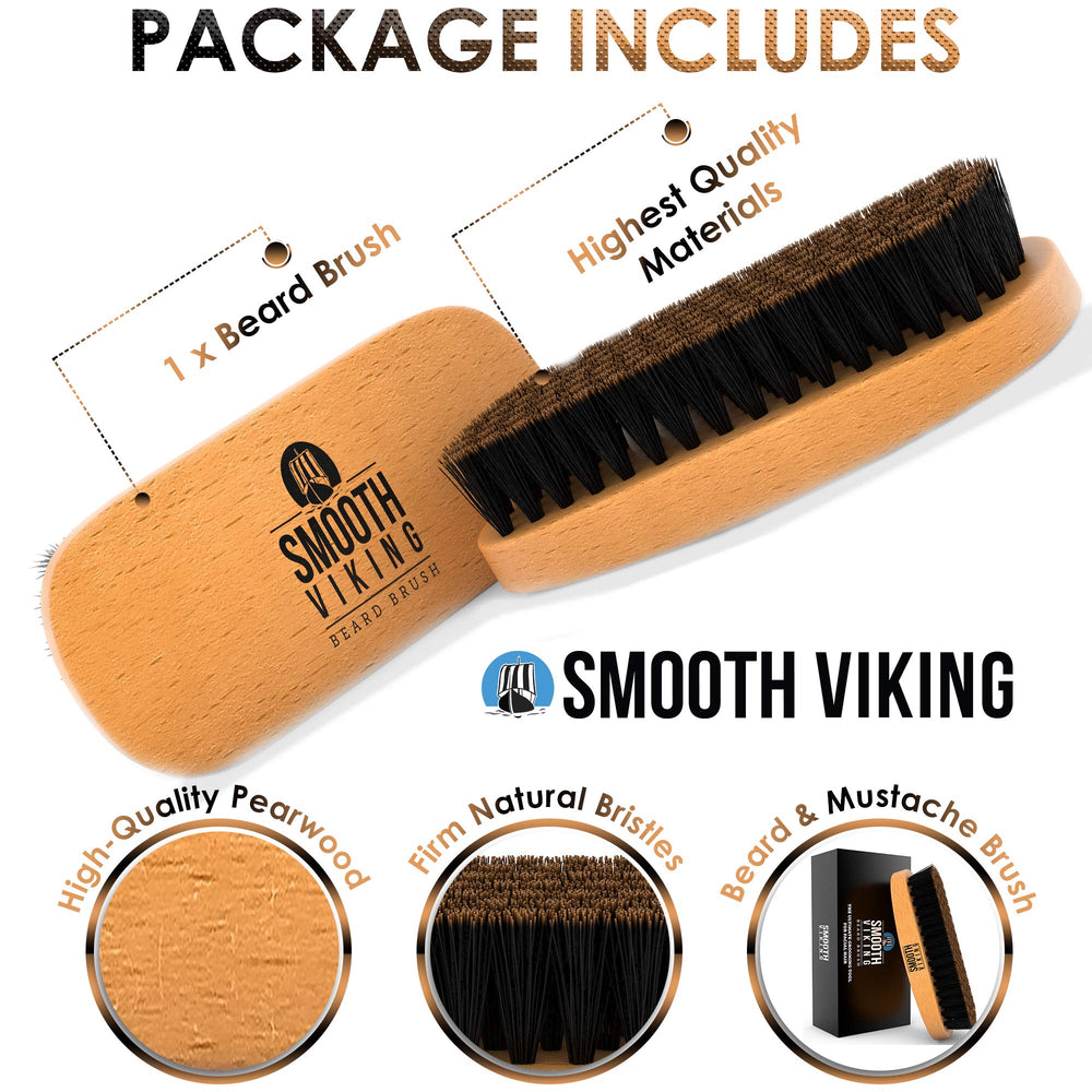 Smooth Viking Beard Care mustache brush shaping and taming facial hair