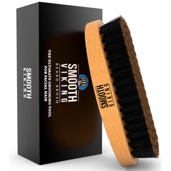 Smooth Viking Beard Care natural boar bristle brush applies oils evenly for a smooth look