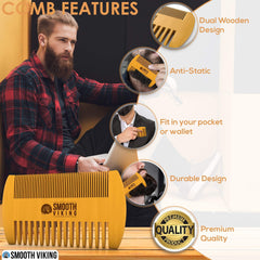 Smooth Viking Natural Boar Bristle Brush shows durable construction for long-lasting grooming sessions.