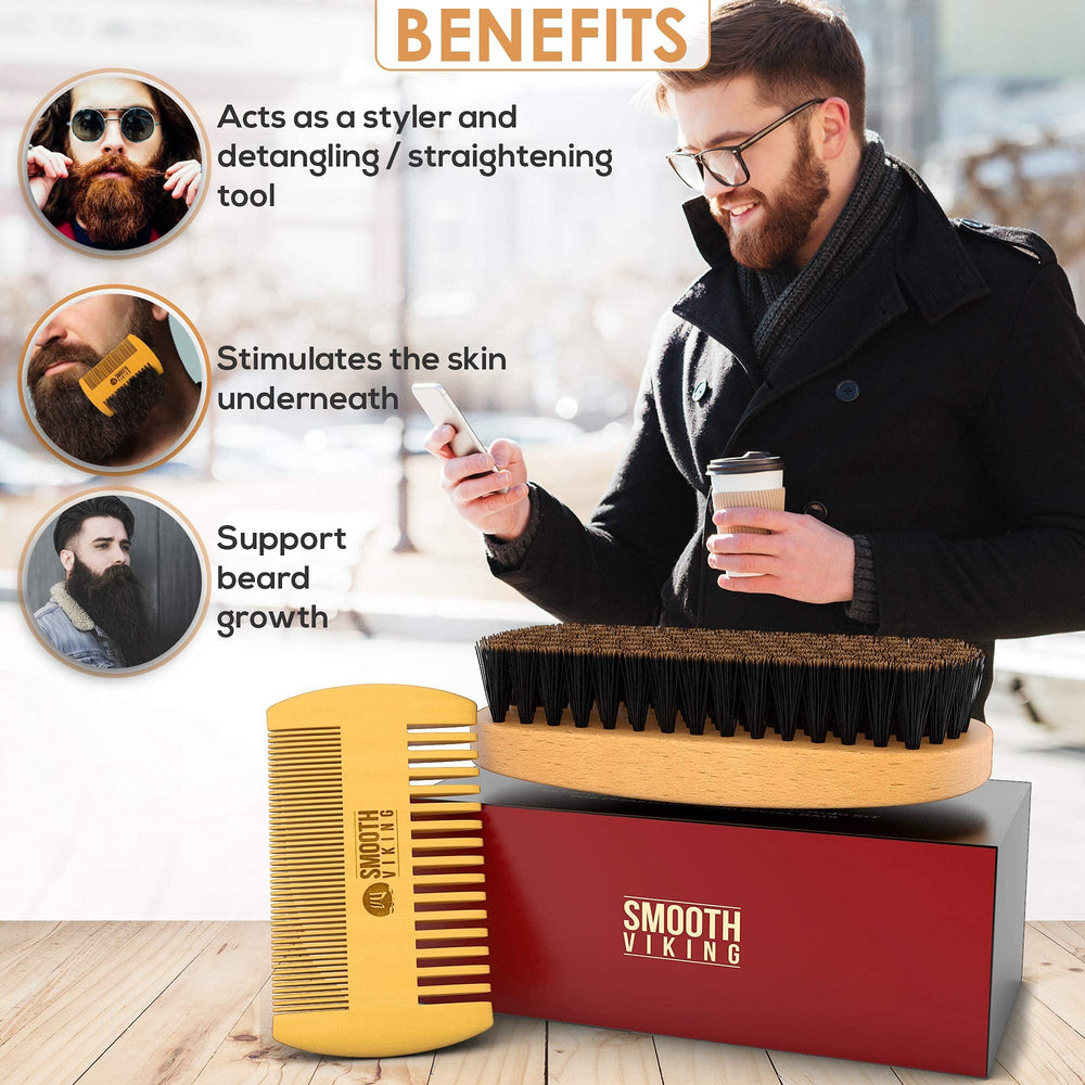 Smooth Viking Wet and Dry Beard Styling demonstrates use in real-life routine.
