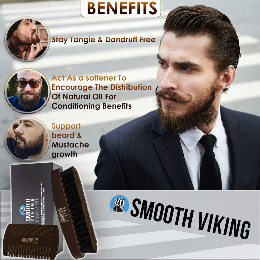 Smooth Viking Beard Comb teeth close-up for snag-free detangling