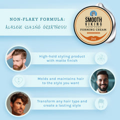 Smooth Viking Forming Cream being applied to hair shows easy hold and restyling.