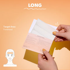 Smoothies forehead patch on face at night demonstrates gentle adherence for smoother appearance
