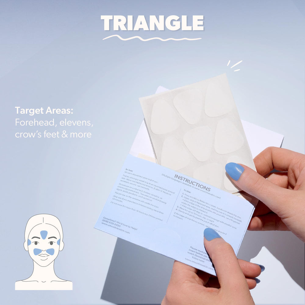 Smoothies Triangle Wrinkle Patches demonstrate see-through design for discreet wear
