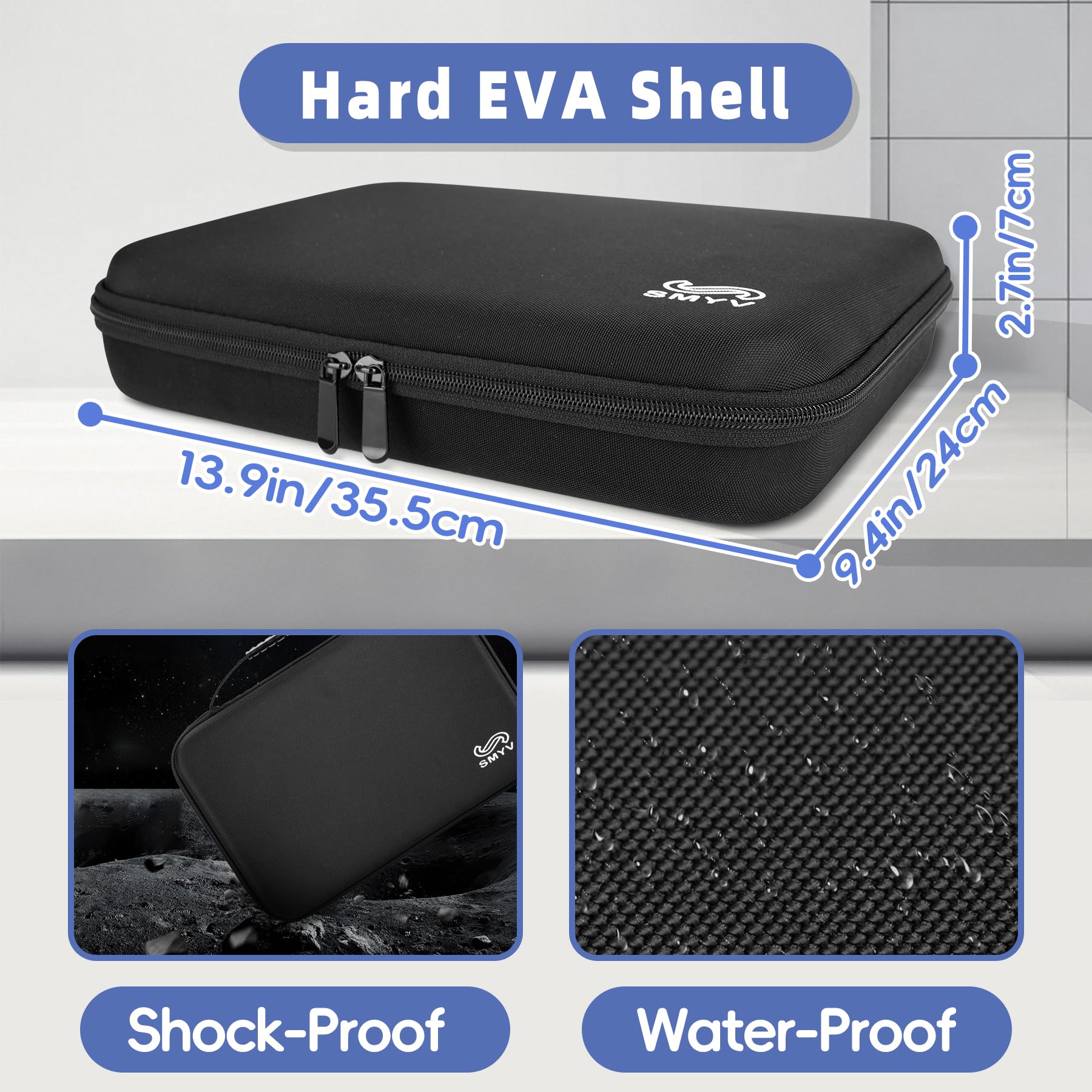 SMYV clipper storage case with mesh pocket separates guards and brushes.