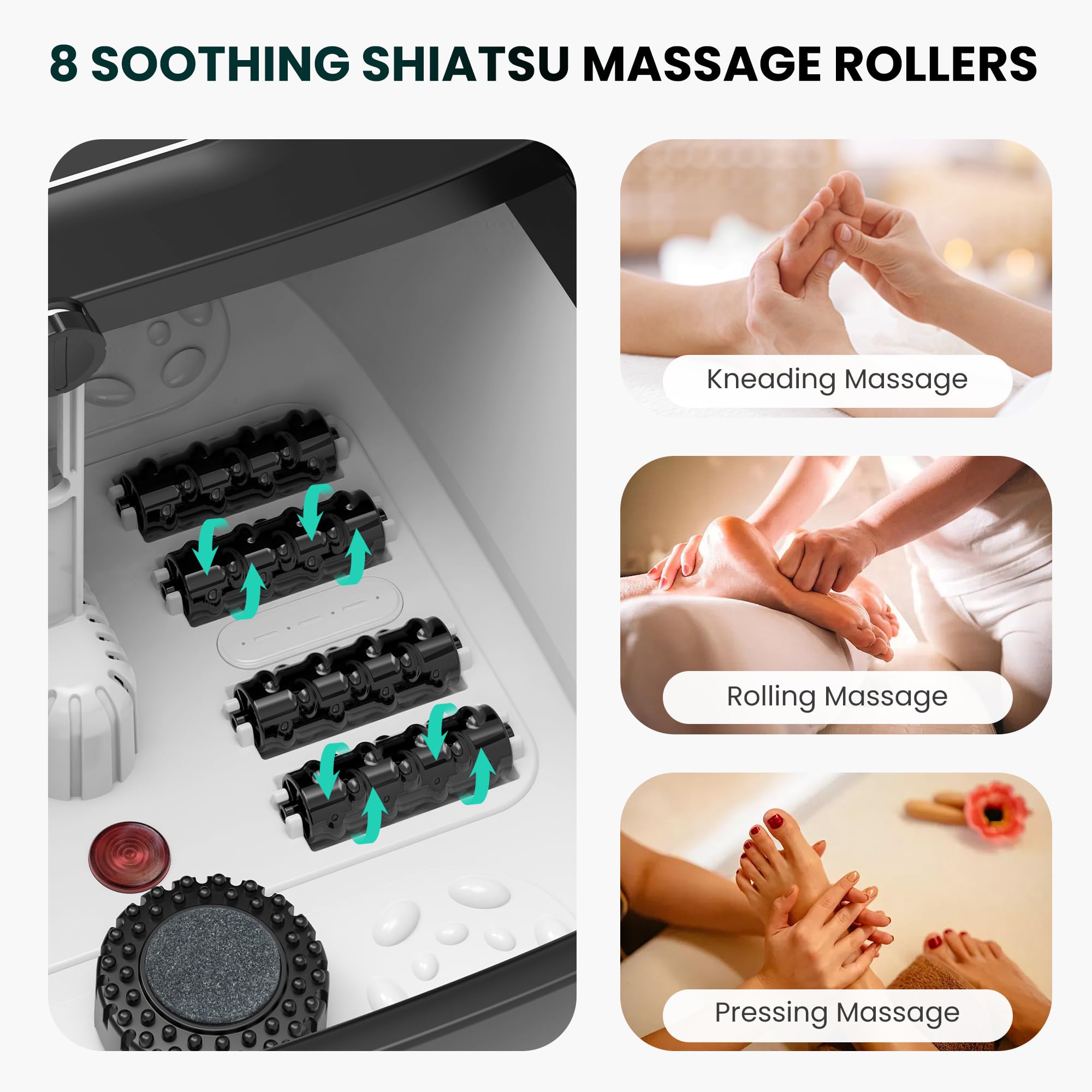 Snailax foot spa-collapsible-design folds for compact storage when not in use.
