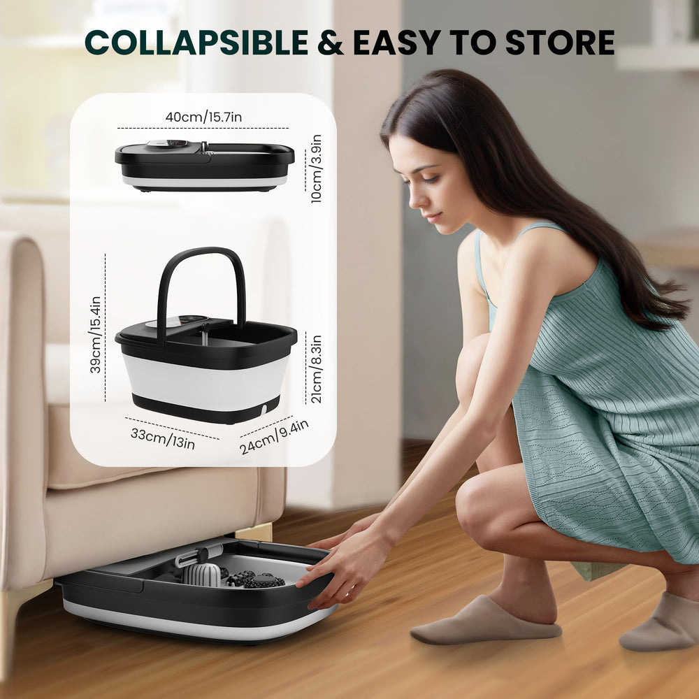 Snailax foot spa-compact-tub-design saves space on countertops or shelves.
