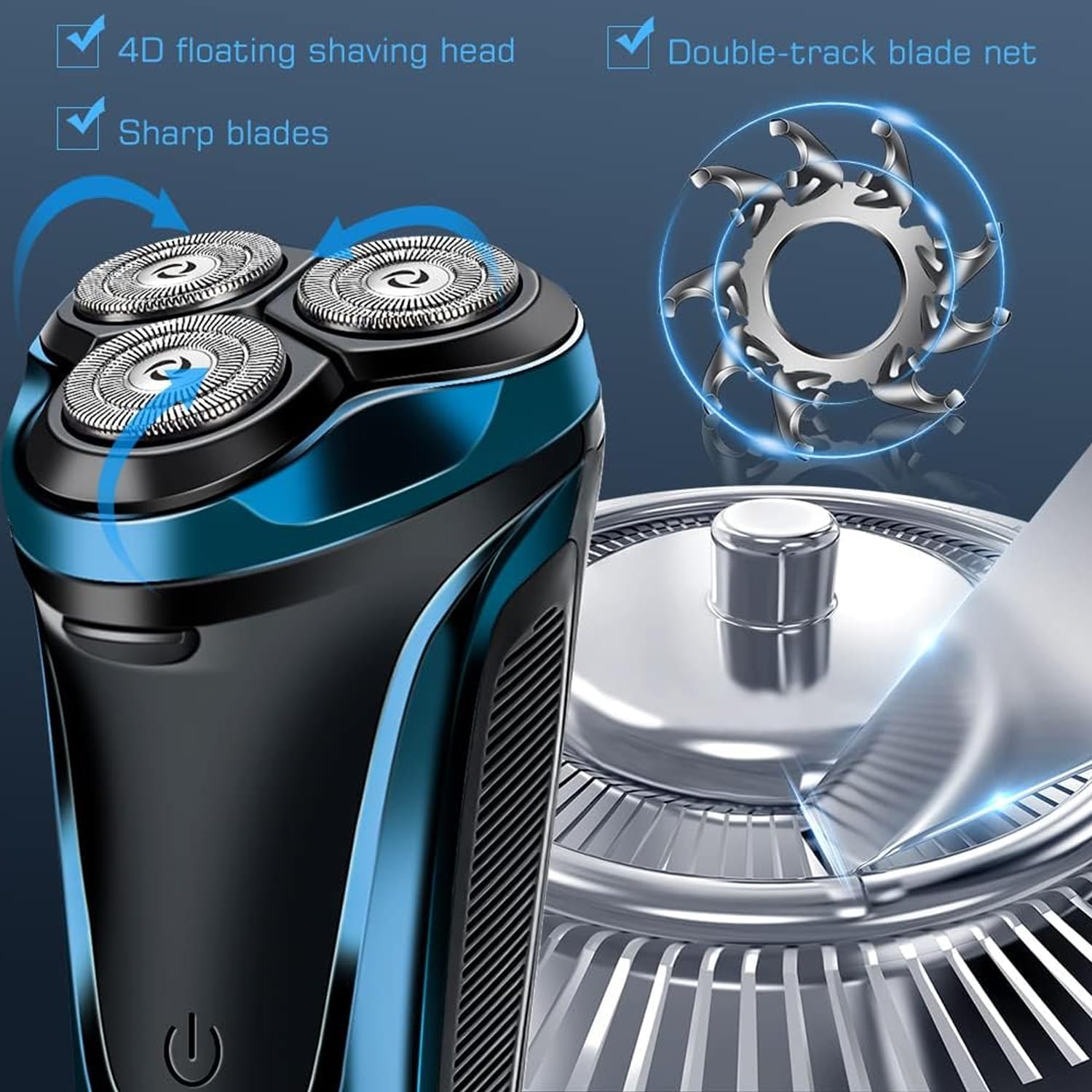 Snapbuy electric razor blue travel case included for secure grooming on trips