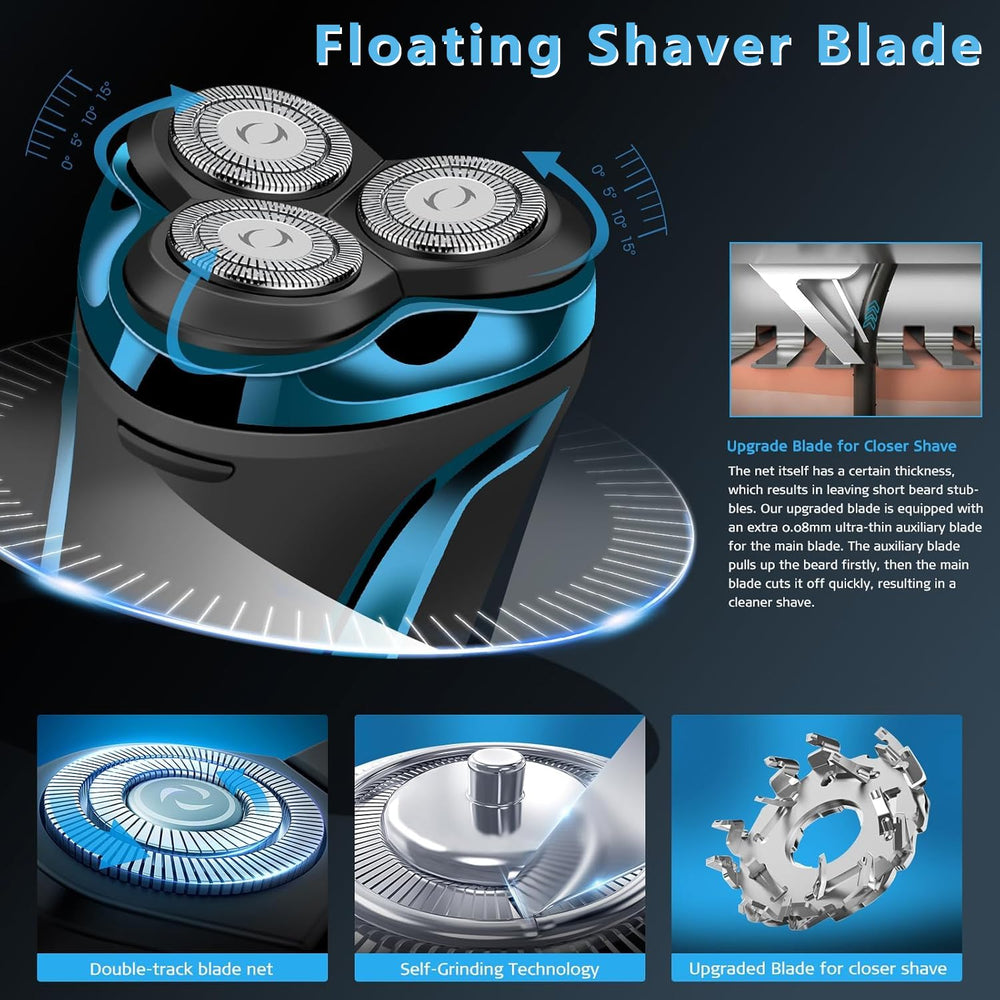 Snapbuy electric razor blue wet-dry usage shot for versatile shaving in any condition