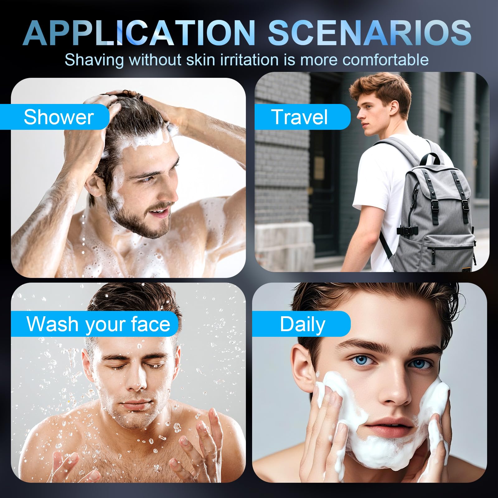 Snapbuy electric razor waterproof IPX7 shower-use image emphasizes versatile wet shaving.