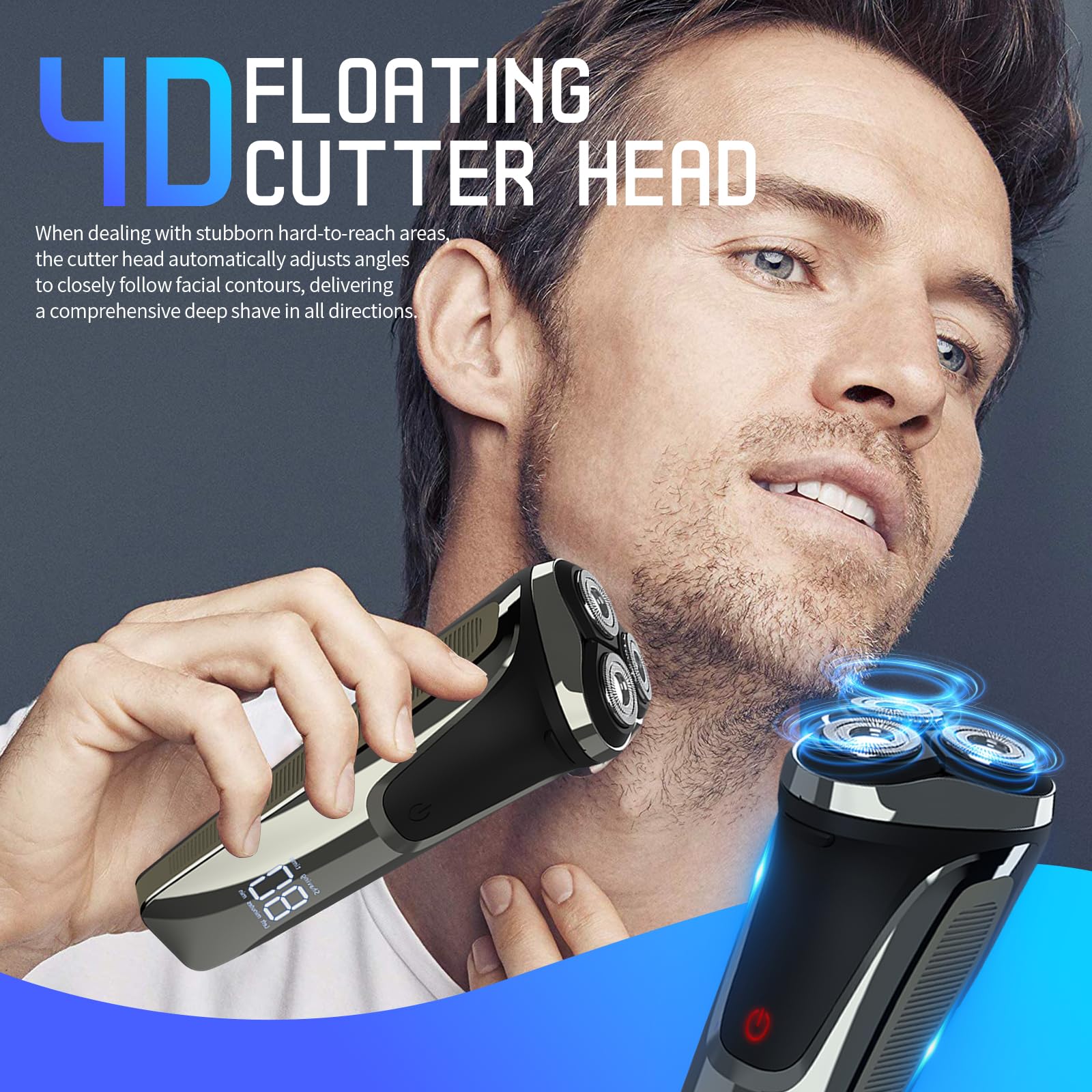 Snapbuy electric razor in wet-dry use demonstrates versatile grooming options.