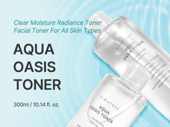 S.NATURE Aqua Oasis Toner liquid texture showing lightweight hydration for all skins