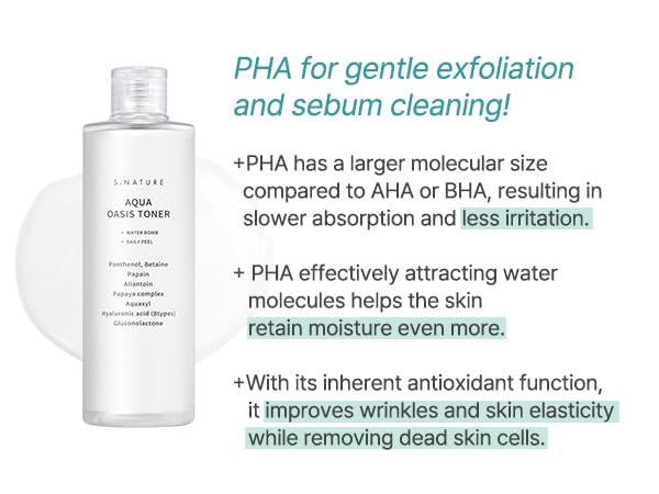 S.NATURE Aqua Oasis Toner on skin during routine provides soothing refreshment