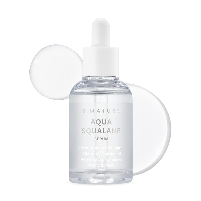 S.NATURE Aqua Squalane Serum bottle front with deep hydration for all skin types