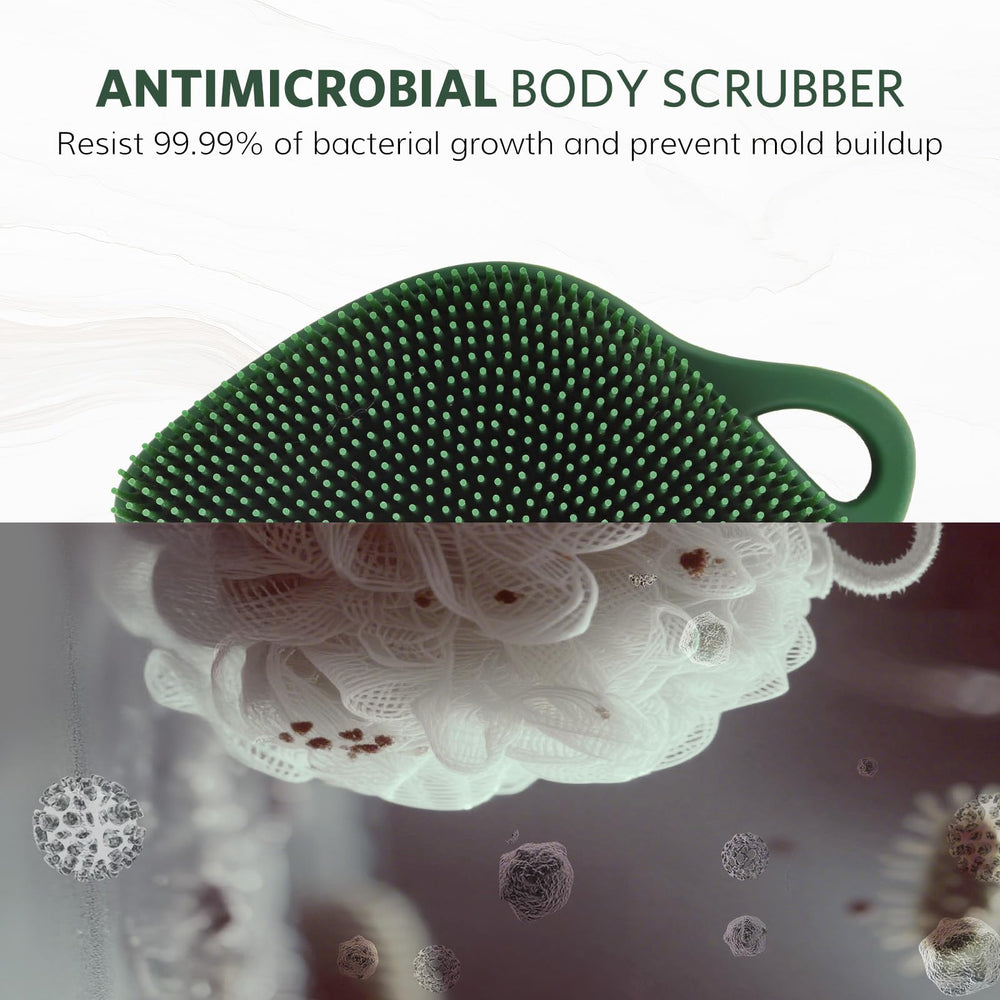 Sndyi easy-to-clean silicone brush resists soap scum and odor.