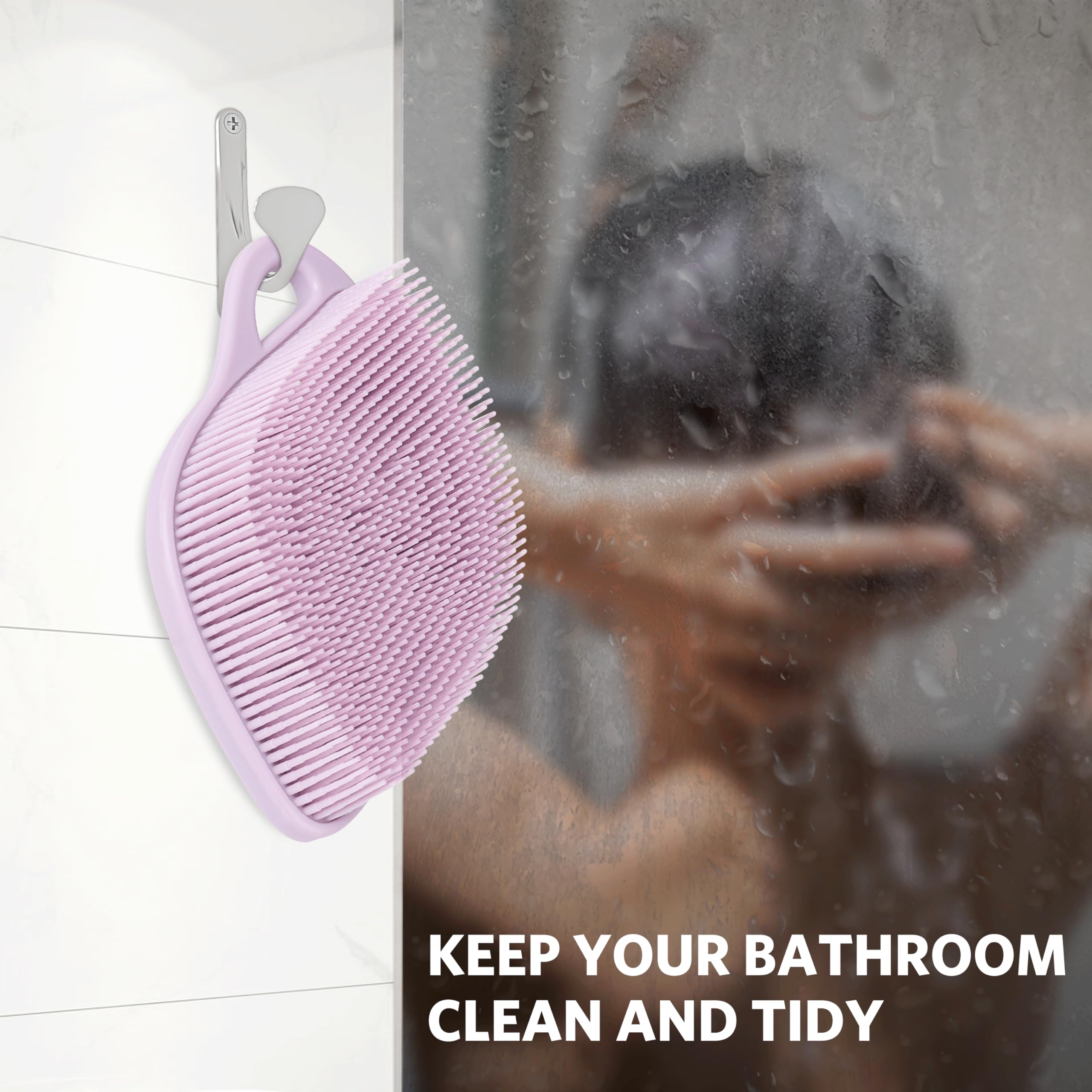 Sndyi purple shower scrubber adds a vibrant spa-like touch to your routine.