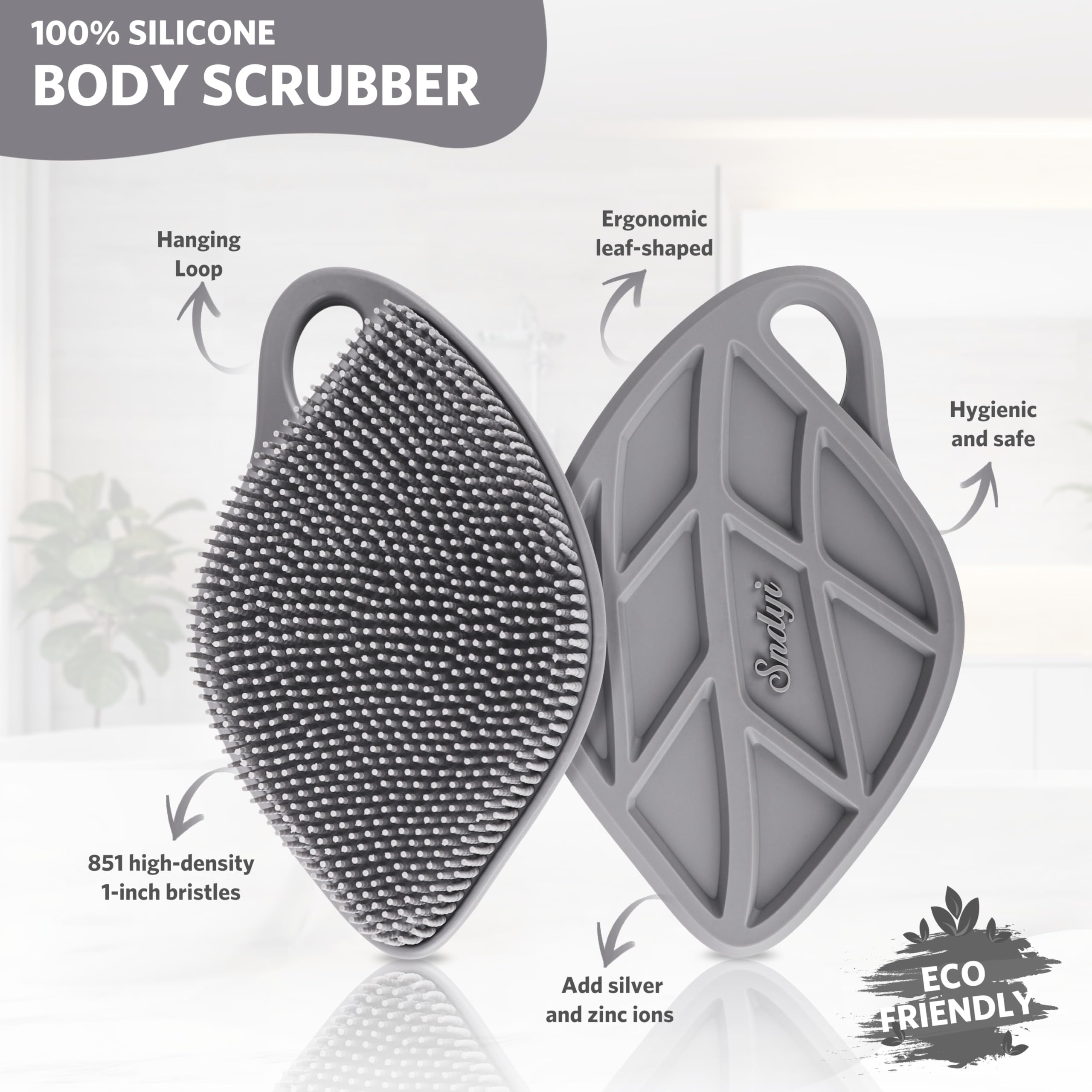 Sndyi's hygienic silicone material emphasizes durability and easy cleaning, reducing soap scum buildup.