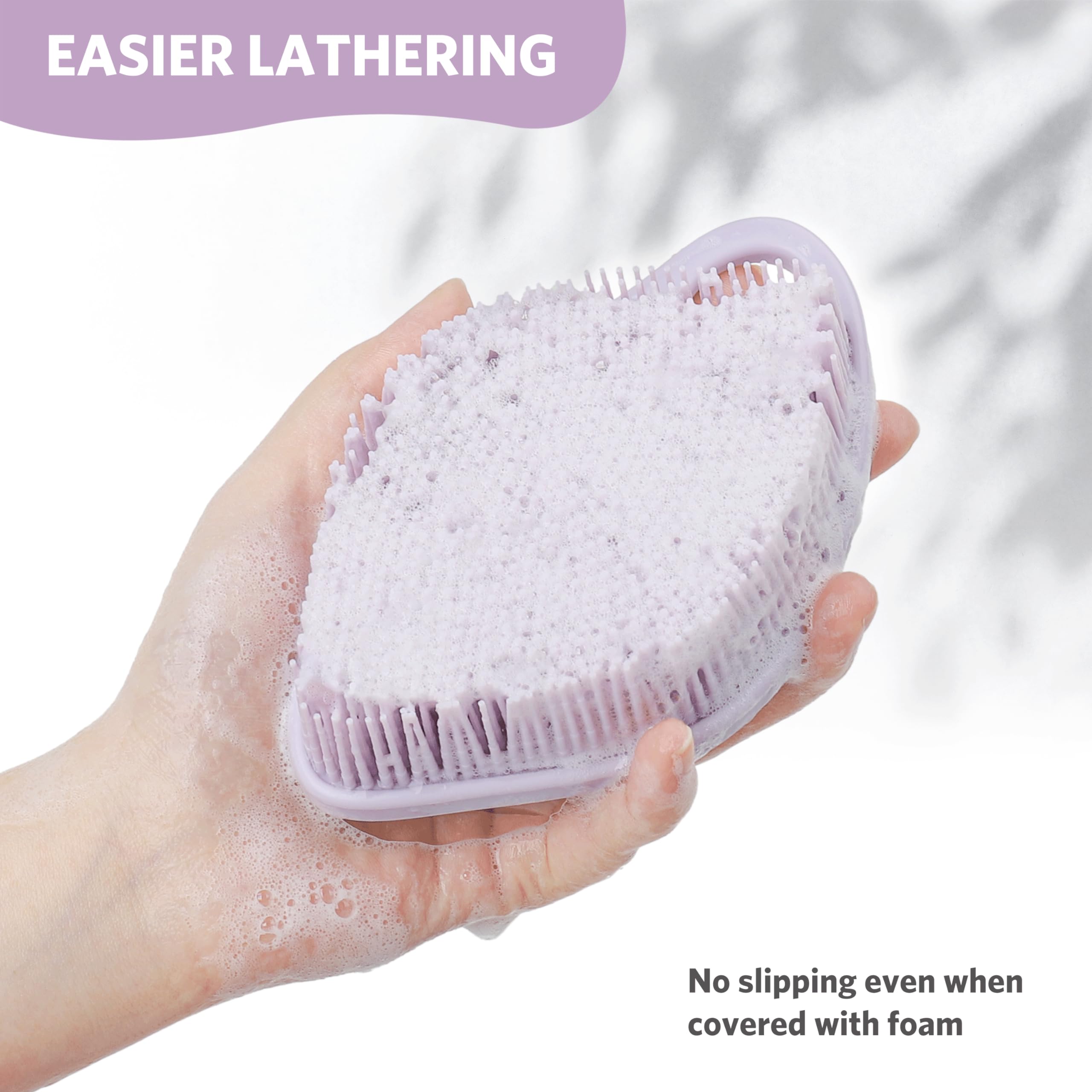 Sndyi silver-zinc-ion infused silicone stays hygienic with gentle exfoliation.