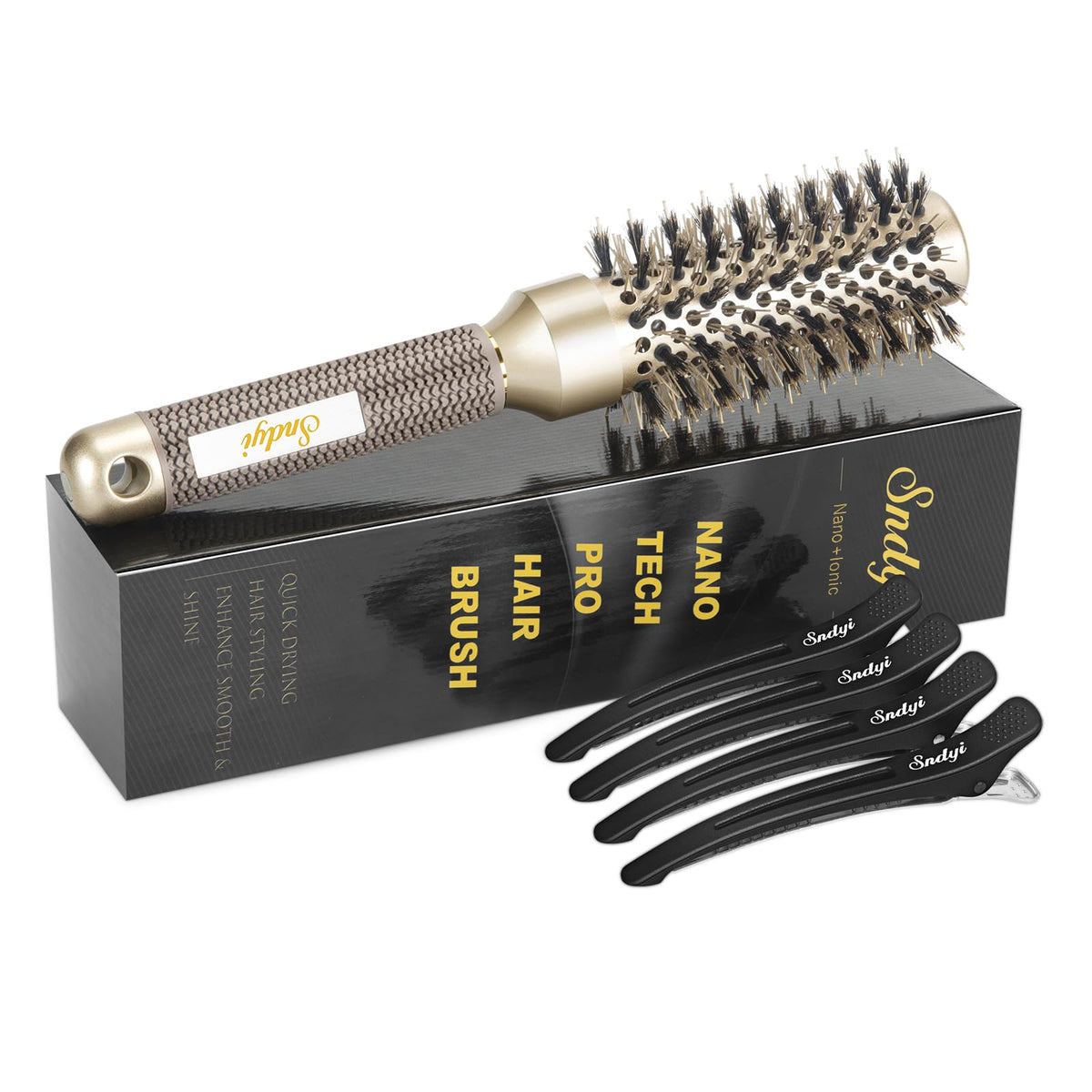 Sndyi small round brush barrel 1.3-inch for quick, smooth blowouts and lift.