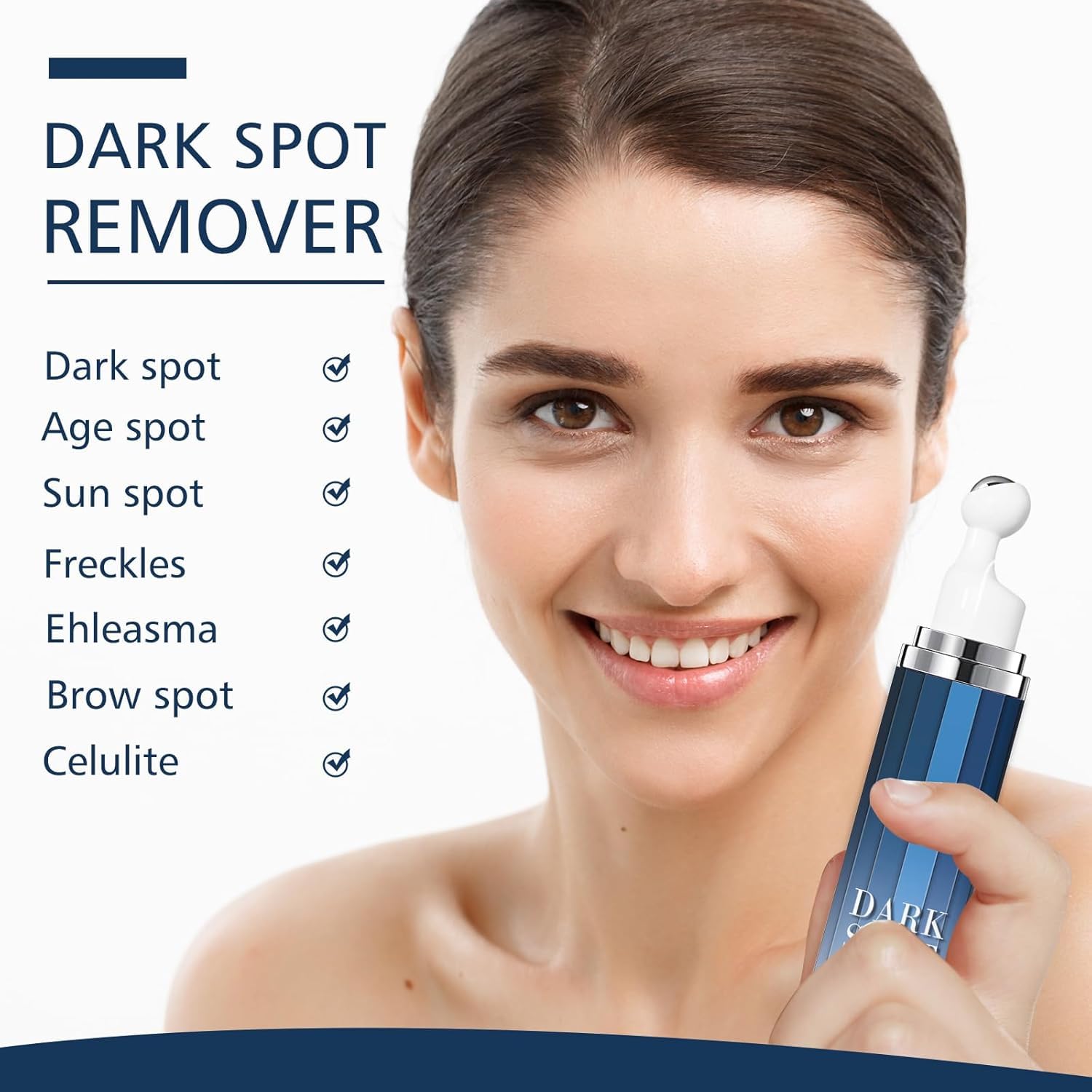 SNFAJOHE dark-spot serum bottle closeup highlights vitamin C formula