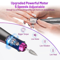 SnnyNyx nail drill bits set offering versatile shaping for acrylics, gels, and natural nails.