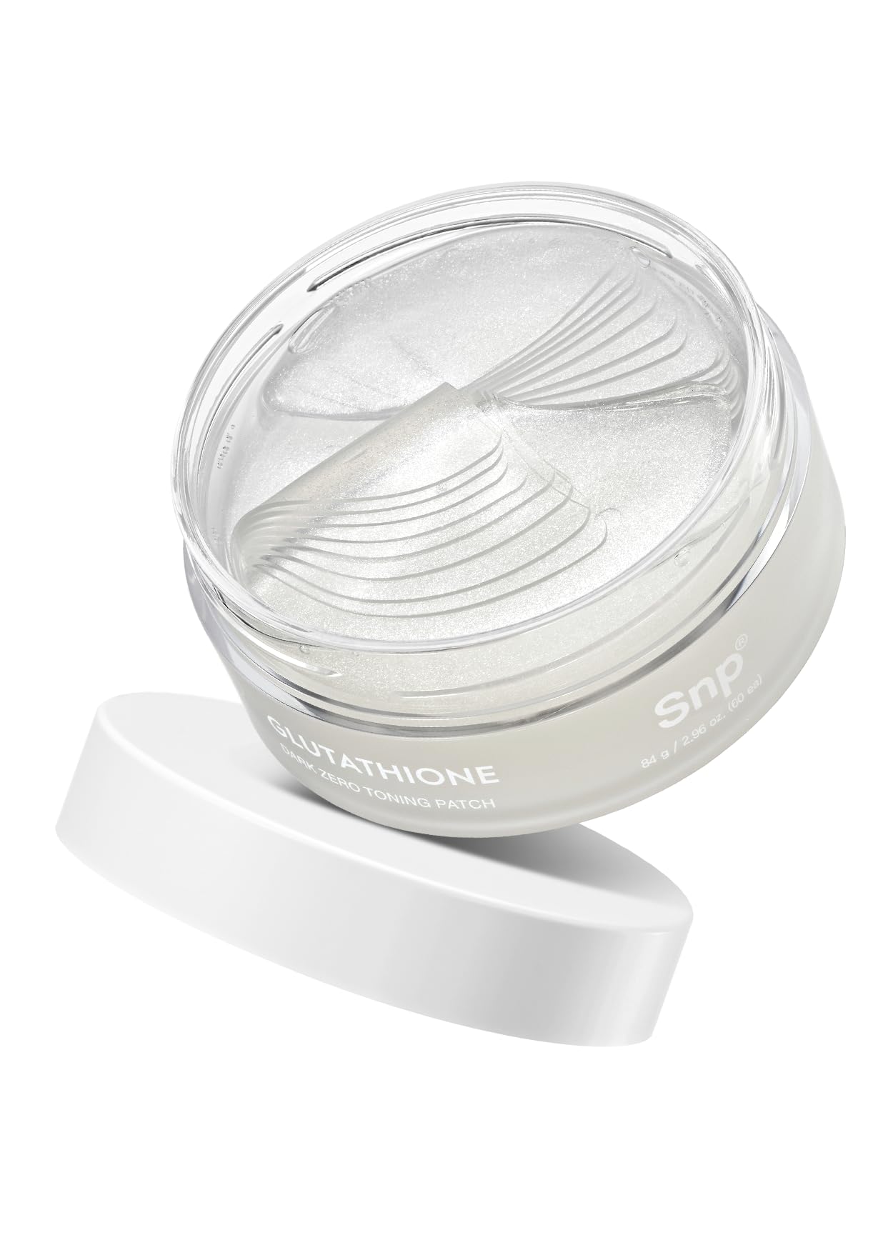 SNP 99% Glutathione eye patch packaging signals premium brightening care.