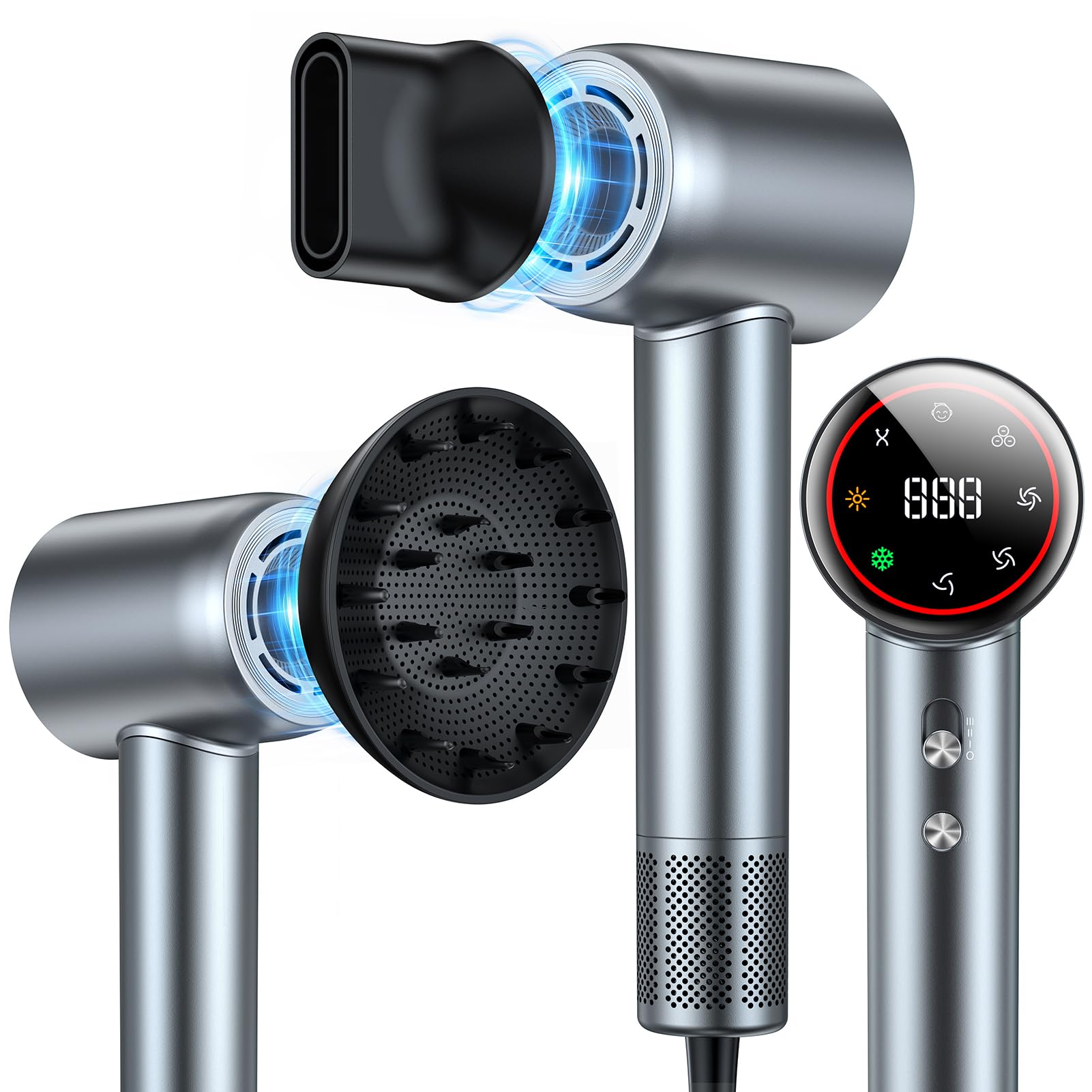 SnugLuv secador de pelo con velocidad 160000 rpm para secado rápido y eficiente