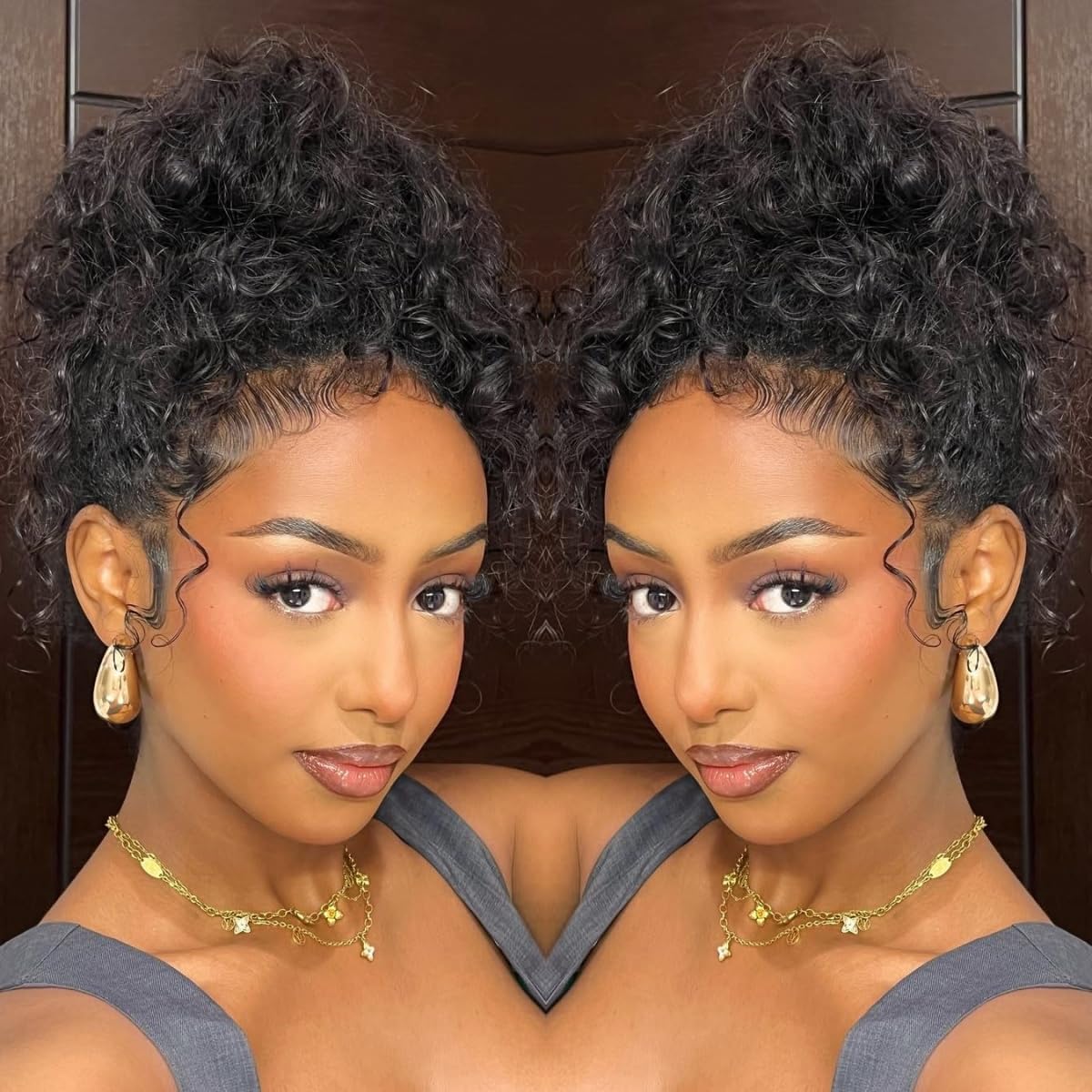 SNV Hidden Strap 360 Skinlike HD Lace Front Wig blends with skin for natural look.
