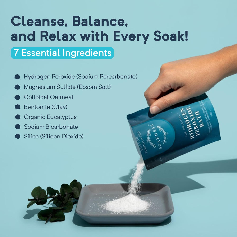 Soakness detox bath glow scene highlights skin detox and soothing relaxation.