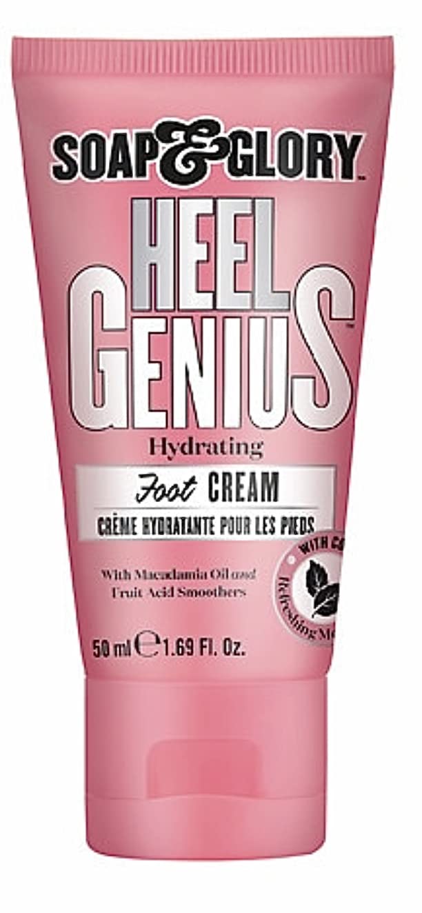 Soap & Glory foot cream application closeup showing smooth texture and cooling menthol