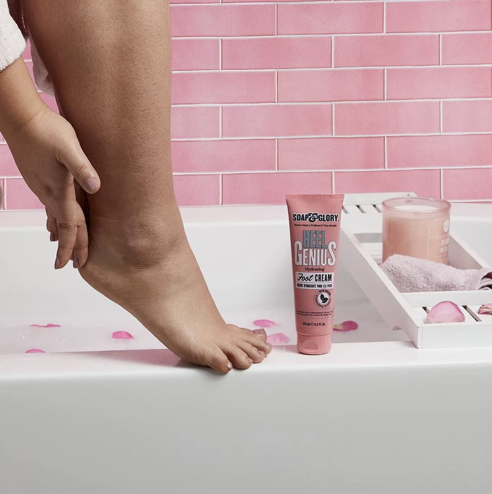 Soap & Glory dermatologically-tested label emphasizing skin-friendly formulation