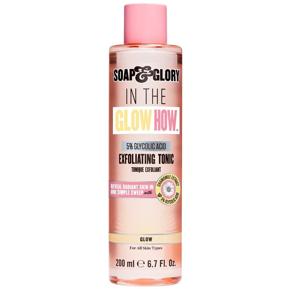 Soap & Glory Glow Toner bottle shows radiant, hydrating glow for daily use