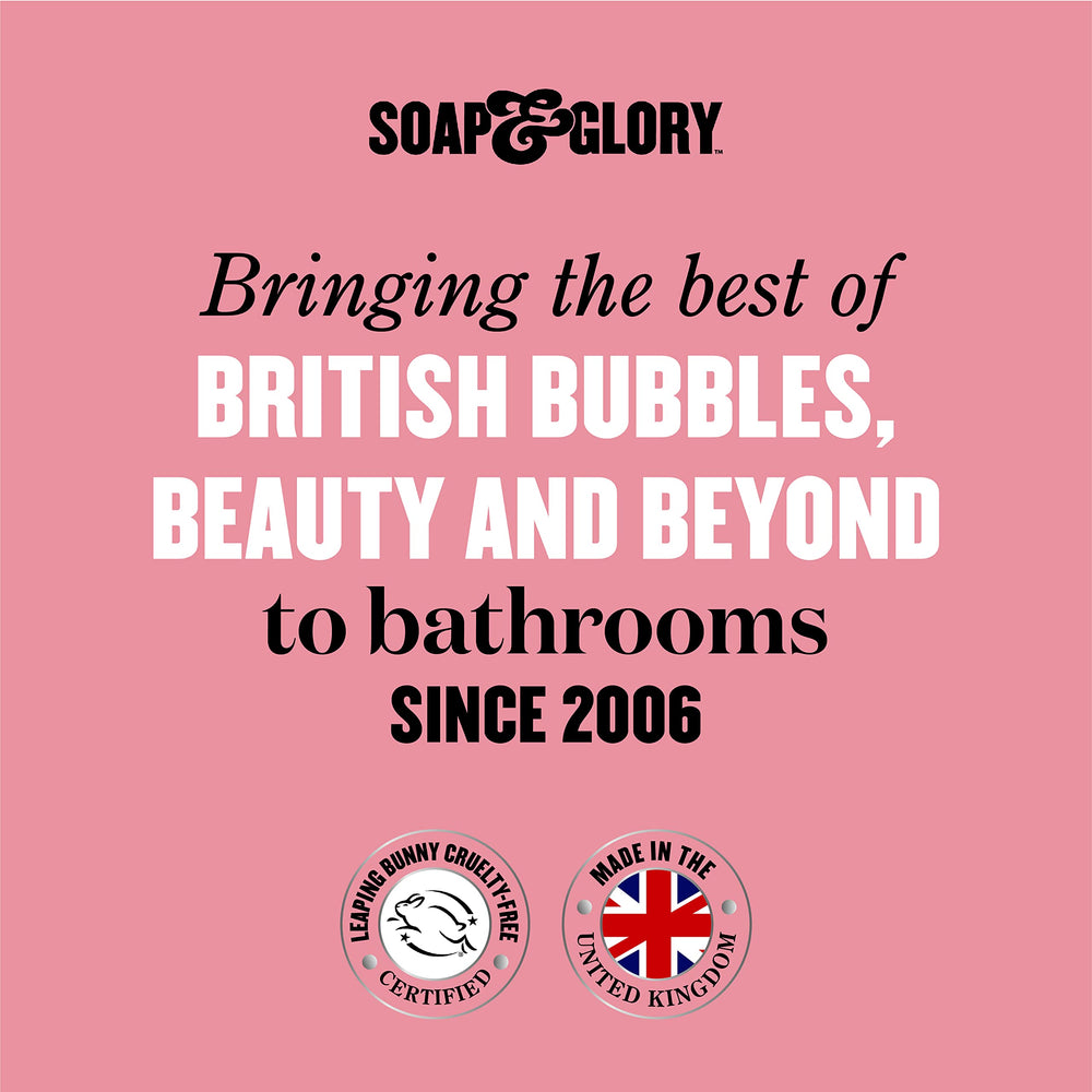 Soap & Glory Original Pink packaging highlight hints gentle cleansing for sensitive skin.