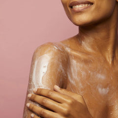 Soap & Glory Original Pink bottle pour highlights built-in lotion concept for in-shower hydration.